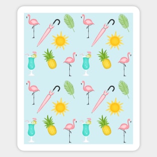 Flamingo Gift Tropical Pattern Beach Lover Gift Pineapples Sticker